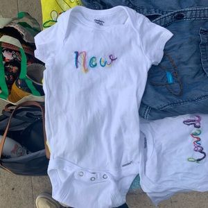 Hand Embroidered Baby Onsie